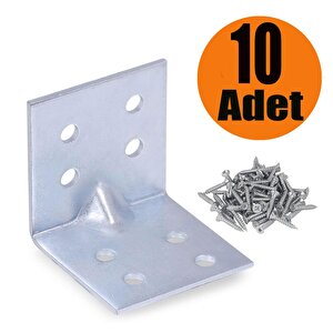 Dolap Köşe Bağlantı Sabitleme L Demir Gönye 40x40x40 Mm (10 Adet)