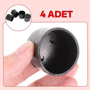 4 Adet Masa Sandalye Sehpa Ayak Tapası Tıpa Papuç Takoz Yuvarlak Siyah 28 Mm Parke Zemin Koruyucu