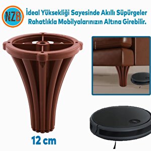 Mobilya Kanepe Koltuk Konsol Tv Ünitesi Baza Ayağı Orta Sehpası Ayak Ayakları 12 Cm Kahve