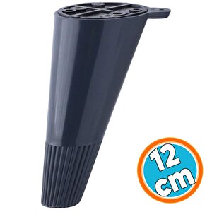 Mobilya Yükseltici Baza Ayağı Koltuk Kanepe Altı Puf Ayakları Açılı Konik 12 Cm Antrasit Ayak