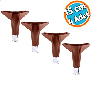 Mobilya Takımı Kanepe Çekyat Sehpa Tv Ünitesi Koltuk Ayağı Baza Ayakları Ceviz Krom 15 Cm 4 Adet