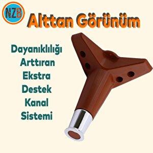 Mobilya Takımı Kanepe Çekyat Sehpa Tv Ünitesi Koltuk Ayağı Baza Ayakları Ceviz Krom 15 Cm 4 Adet