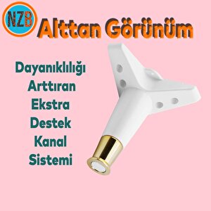 Mobilya Çekyat Kanepe Komidin Sehpa Tv Ünitesi Koltuk Ayağı 15 Cm Beyaz Altın Baza Ayak 4 Adet