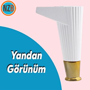 Mobilya Çekyat Kanepe Komidin Sehpa Tv Ünitesi Koltuk Ayağı 15 Cm Beyaz Altın Baza Ayak 4 Adet