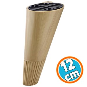 Mobilya Yükseltici Baza Ayağı Koltuk Kanepe Altı Puf Ayakları Açılı Konik 12 Cm Açık Ceviz Renk Ayak