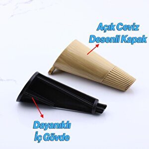 Mobilya Yükseltici Baza Ayağı Koltuk Kanepe Altı Puf Ayakları Açılı Konik 12 Cm Açık Ceviz Renk Ayak