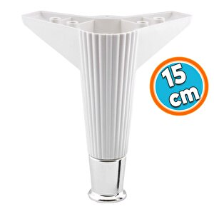 Mobilya Takımı Kanepe Çekyat Sehpa Tv Ünitesi Koltuk Ayağı Baza Ayakları Beyaz Krom 15 Cm 4 Adet