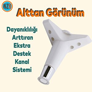 Mobilya Takımı Kanepe Çekyat Sehpa Tv Ünitesi Koltuk Ayağı Baza Ayakları Beyaz Krom 15 Cm 4 Adet