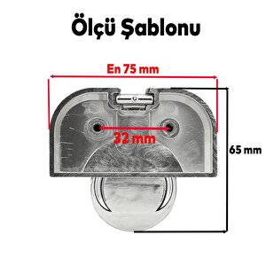 Mobilya Çekmece Dolap Kapak Kulpu Kulbu 32 Mm Plastik Krom Kulp