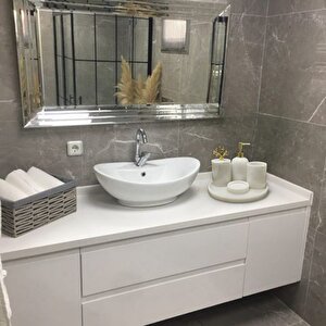 Urestone Mermer Beyaz 5 Parça Banyo Seti