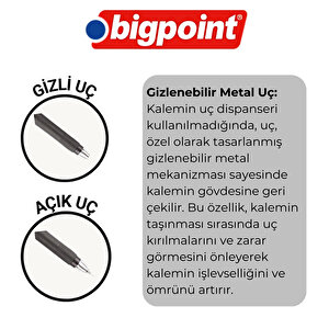 | Grip Versatil Kalem, Gizlenebilir Metal Uçlu, Yumuşak Gövdeli Mekanik Uçlu Kalem, 0.9 Mm Açık Mavi