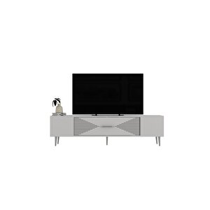 Dekol1dd Tv Sehpasi Beyaz-gümüş Beyaz-Gümüş
