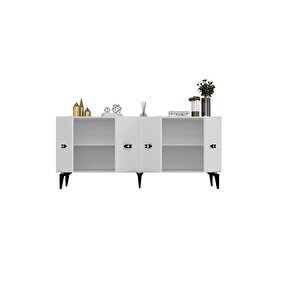 Fly 180 Cm Şömi̇neli̇(b) Tv Üni̇tesi̇, Konsol(kx180) Ve Orta Sehpa Salon Takimi Beyaz-beyaz