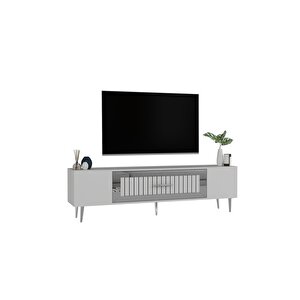 Dekolp3dd Tv Sehpasi Beyaz-gümüş