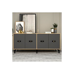 Fly 180 Cm Şömi̇neli̇(b) Tv Üni̇tesi̇, Konsol(kx180) Ve Orta Sehpa Salon Takimi Safi̇rmeşe-antrasi̇t