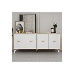 Zeus 180 Cm Tv Üni̇tesi̇, Konsol(kx180) Ve Orta Sehpa Salon Takimi Safi̇rmeşe-beyaz