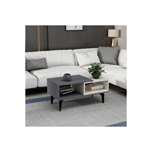 Sinta 180 Cm Şömineli(b) Tv Ünitesi, Konsol(kx180) Ve Orta Sehpa Salon Takımı Antrasit-efesmermer