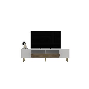 Dekol1dd Tv Sehpasi Beyaz-safi̇rmeşe-altin