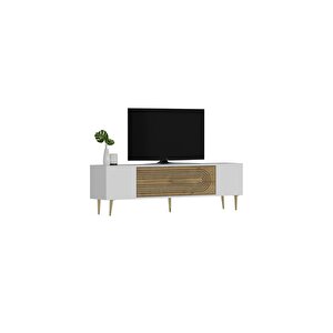 Dekol3dd Tv Sehpasi Beyaz-safi̇r-altin