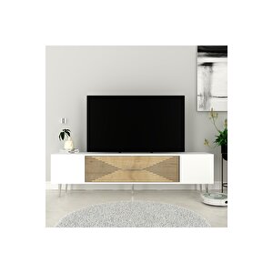 Dekol1dd Tv Sehpasi Beyaz-safi̇r-gümüş Safirmeşe-Gümüş