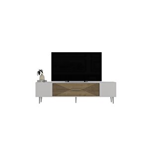 Dekol1dd Tv Sehpasi Beyaz-safi̇r-gümüş Safirmeşe-Gümüş