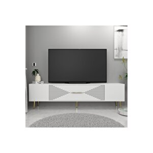 Dekol1dd Tv Sehpasi Beyaz-altin Beyaz-Altın