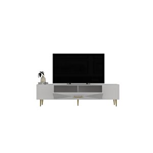 Dekol1dd Tv Sehpasi Beyaz-altin