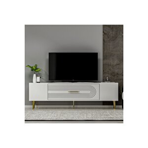 Dekol3dd Tv Sehpasi Beyaz-altin Beyaz-Altın