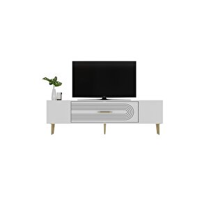 Dekol3dd Tv Sehpasi Beyaz-altin Beyaz-Altın