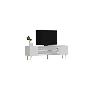 Dekol3dd Tv Sehpasi Beyaz-altin