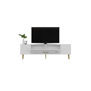 Dekol3dd Tv Sehpasi Beyaz-altin