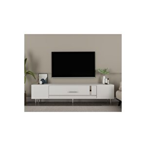 Dekop1dd Tv Sehpasi Beyaz-gümüş Beyaz-Gümüş