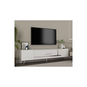 Dekop1dd Tv Sehpasi Beyaz-gümüş Beyaz-Gümüş