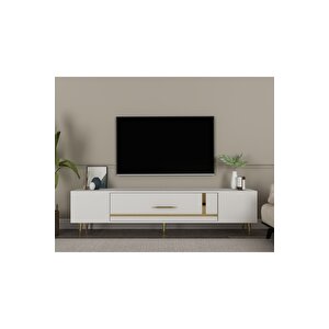 Dekop1dd Tv Sehpasi Beyaz-altin Beyaz-Altın