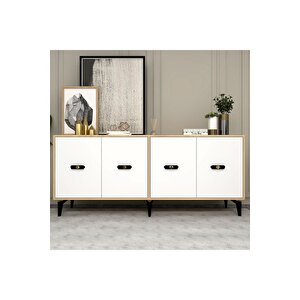 Fly 180 Cm Şömi̇neli̇(b) Tv Üni̇tesi̇, Konsol(kx180) Ve Orta Sehpa Salon Takimi Safi̇rmeşe-beyaz