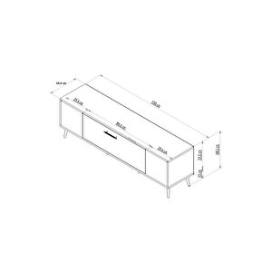 Dekolp2dd Tv Sehpasi Beyaz Gümüş