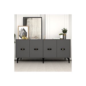 Fly 180 Cm Şömi̇neli̇(b) Tv Üni̇tesi̇, Konsol(kx180) Ve Orta Sehpa Salon Takimi Antrasi̇t-antrasi̇t