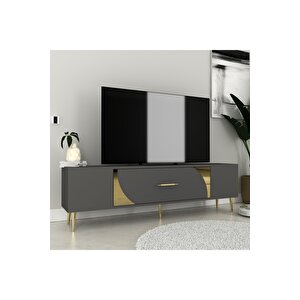 Dekop2dd Tv Sehpasi Antrasi̇t-altin Antrasit Gold