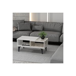 Fly 180 Cm Şömi̇neli̇(b) Tv Üni̇tesi̇, Konsol(kx180) Ve Orta Sehpa Salon Takimi Beyaz-efesmermer