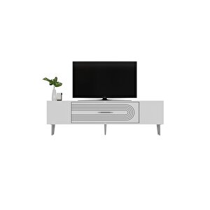 Dekol3dd Tv Sehpasi Beyaz-gümüş Beyaz-Gümüş