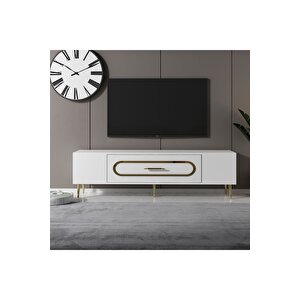 Dekop3dd Tv Sehpasi Beyaz-altin Beyaz-Altın
