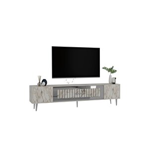 Dekolp3dd Tv Sehpasi Efesmermer-gümüş