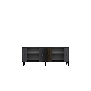 Verydd 2'li Salon Takımı 180 Cm Konsol (kx180) Ve Tv Sehpası Antrasit-ceviz
