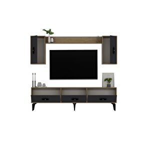 Hira 180 Cm Tv Ünitesi, Konsol(kx180) Ve Orta Sehpa Salon Takımı Safirmeşe-antrasit Safirmeşe-Antrasit