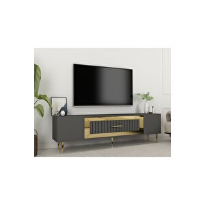 Dekolp3dd Tv Sehpasi Antrasi̇t-altin Antrasit Gold