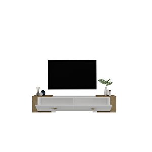 Verydd 2'li Salon Takımı 180 Cm Konsol (kx180) Ve Tv Sehpası Beyaz-safirmeşe