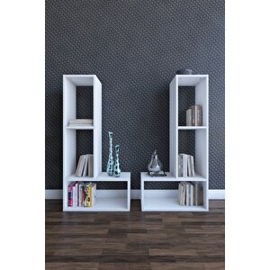 Puzzle Kitaplık, Beyaz 123x60x35 Cm