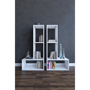 Puzzle Kitaplık, Beyaz 123x60x35 Cm