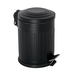 Vintage Mutfak Banyo Yavaş Kapanır Pedallı Metal Çöp Kovası 12 Lt Siyah 4005s