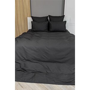Siyah Nevresim Seti Pamuklu  Çarşafsız 200*200